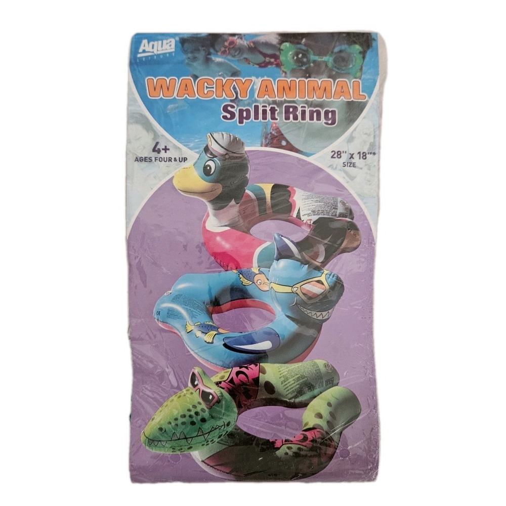 Aqua Leisure Wacky Animal Split Ring Pool Float 28" x 18" Vtg 2001 Green